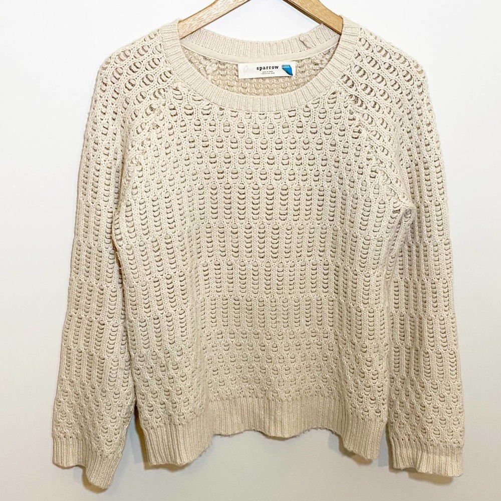 Anthropologie Sparrow Wool Blend Crewneck Sweater - Great Condition - Women’s M